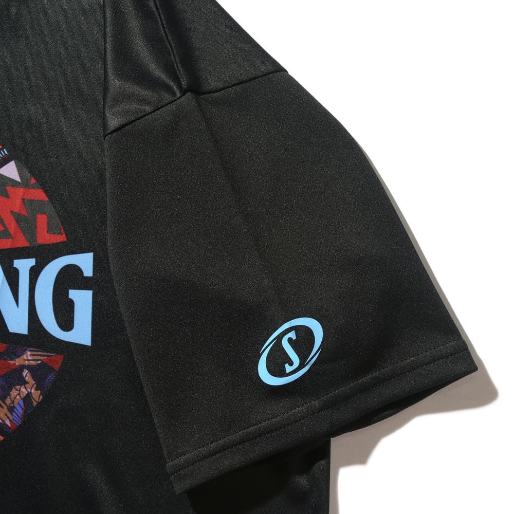 スポルディング（SPALDING）（キッズ）バスケットボールウェア ジュニア Tシャツ アフリカン バティック ボールプリント SJT25053BK