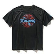 (キッズ)バスケットボールウェア ジュニア Tシャツ アフリカン バティック ボールプリント SJT25053BK