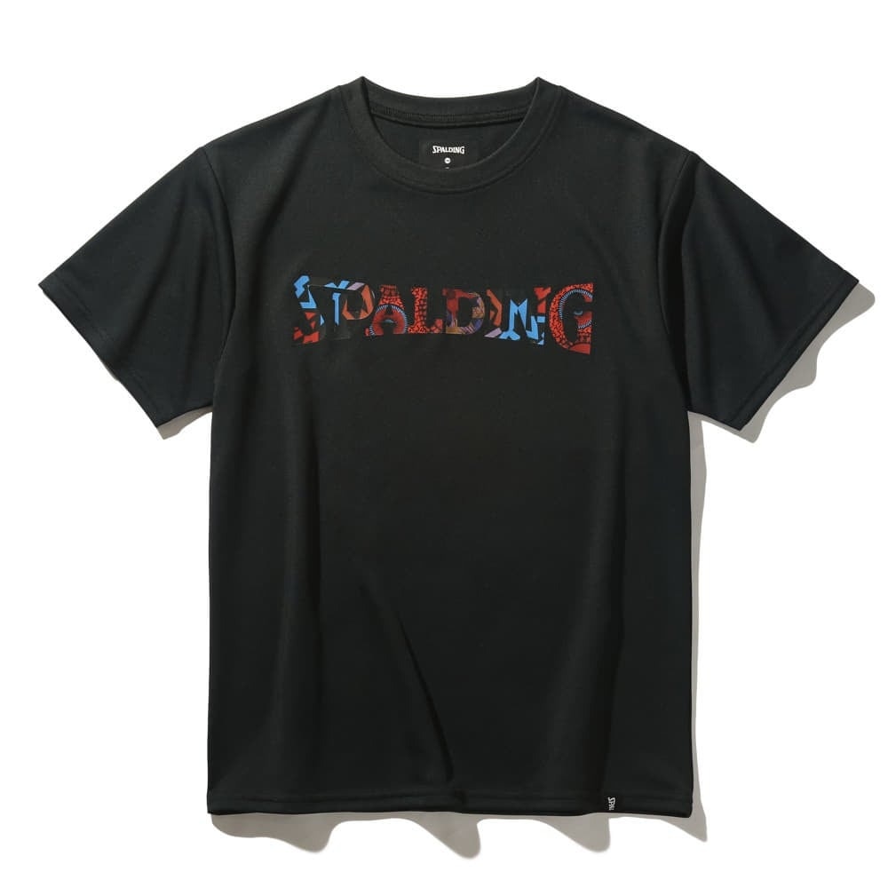 スポルディング（SPALDING）（キッズ）バスケットボールウェア ジュニア Tシャツ アフリカン バティック ロゴ SJT25054BK