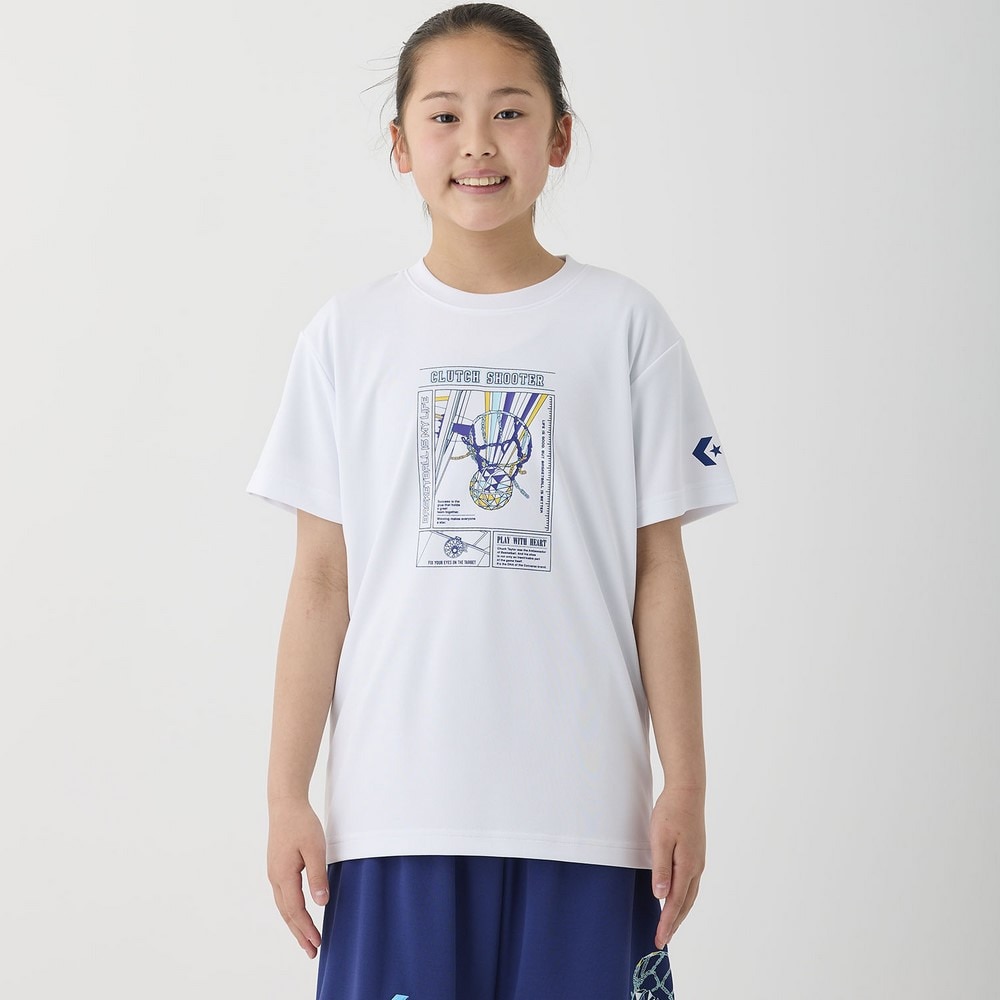 コンバース（CONVERSE）（キッズ）バスケットボールウェア ジュニア プリントTシャツ CB451357-1100