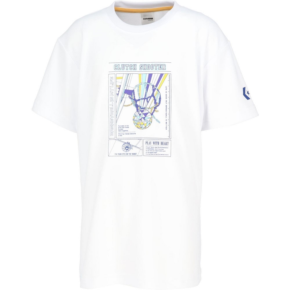 コンバース（CONVERSE）（キッズ）バスケットボールウェア ジュニア プリントTシャツ CB451357-1100