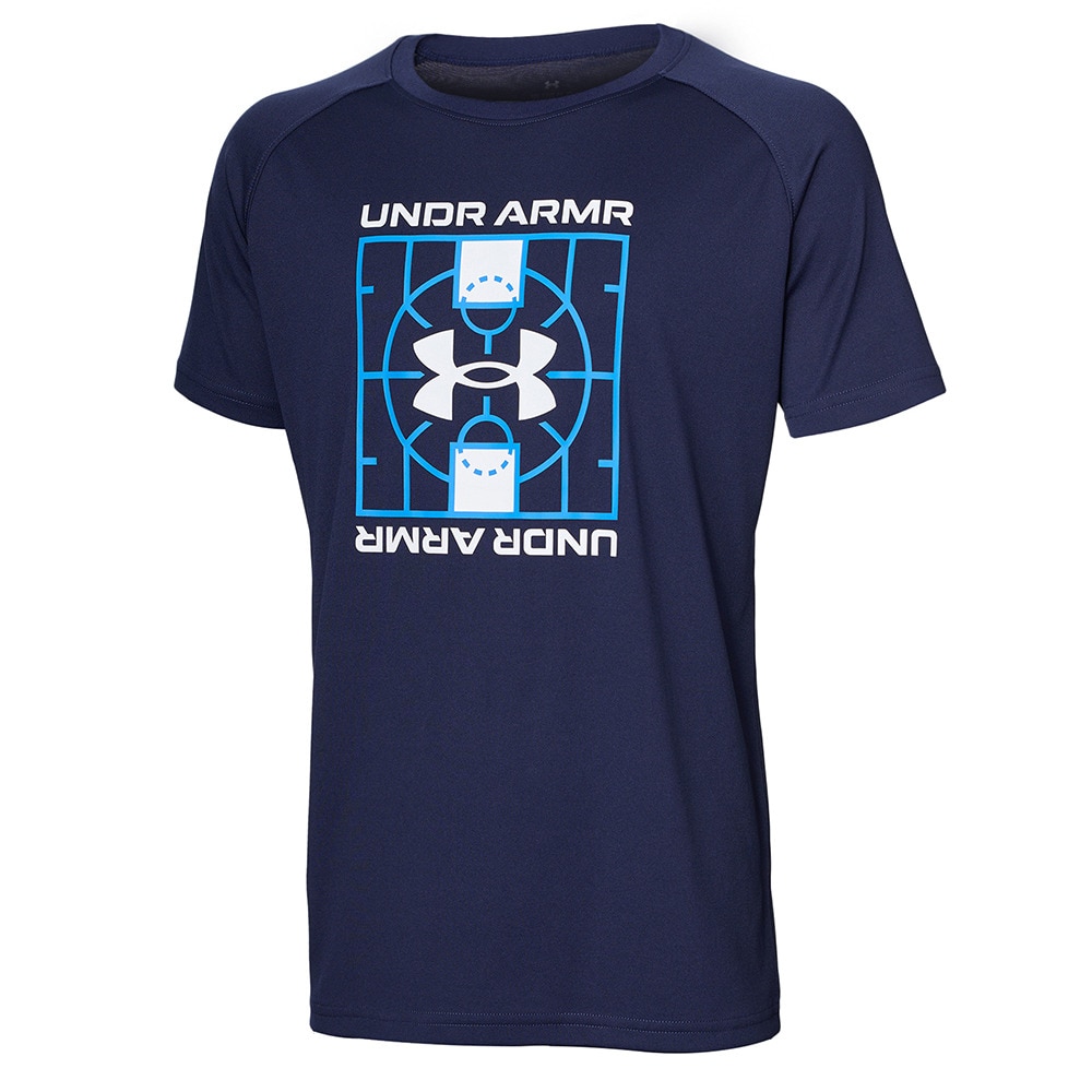 アンダーアーマー（UNDER ARMOUR）（キッズ）バスケットボールウェア ジュニア テック ロゴ ショートスリーブ Tシャツ 6001286 410