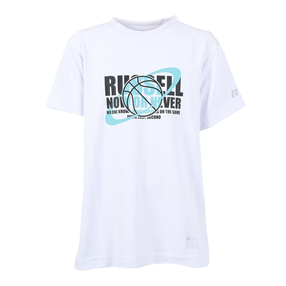 ラッセル（RUSSELL）（キッズ）バスケットボールウェア ジュニア 半袖 PLANET Tシャツ RBBJ25S011 WHT
