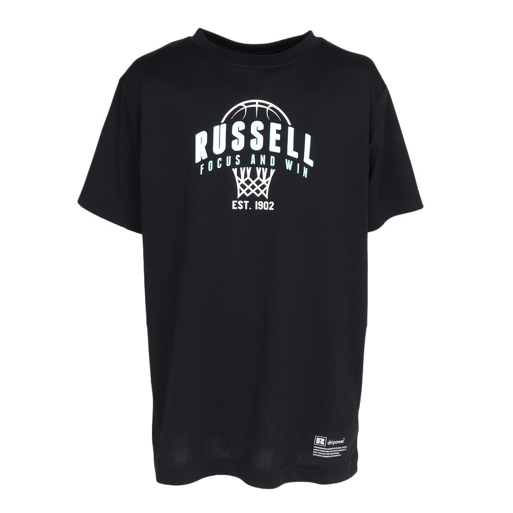 ラッセル（RUSSELL）（キッズ）バスケットボールウェア ジュニア 半袖Tシャツ HOOP RBBJ25S014 BLK