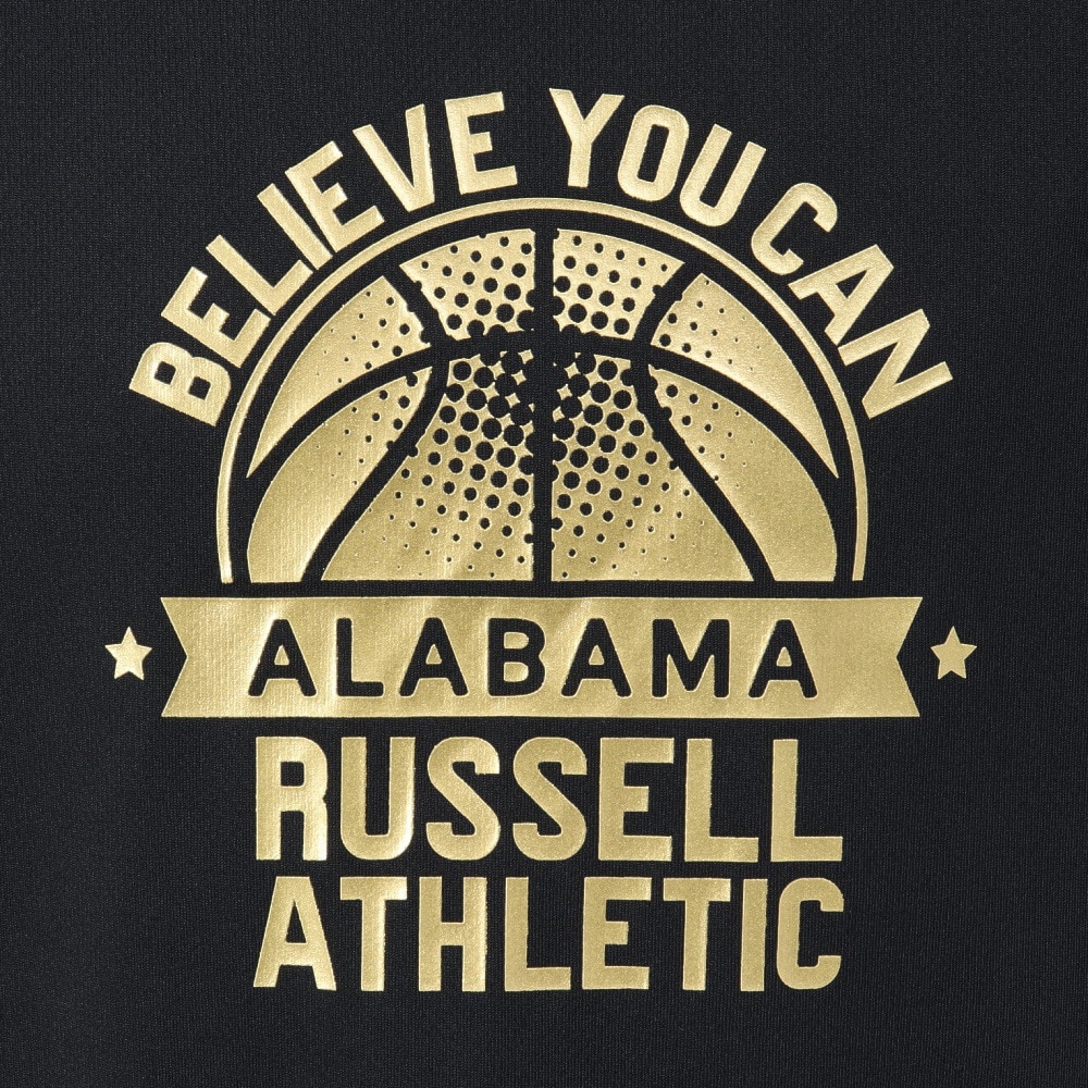 ラッセル（RUSSELL）（キッズ）ジュニア バスケットボールウェア 半袖 FOIL プリント Tシャツ RBBJ25S015 BLK