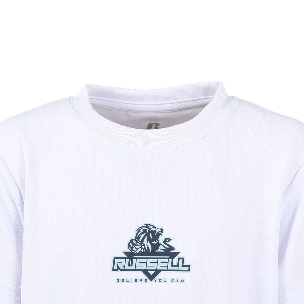 ラッセル（RUSSELL）（キッズ）バスケットボールウェア ジュニア 半袖 ライオン Tシャツ RBBJ25S016 WHT