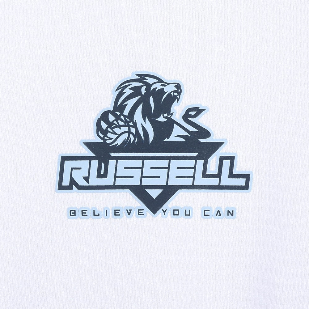 ラッセル（RUSSELL）（キッズ）バスケットボールウェア ジュニア 半袖 ライオン Tシャツ RBBJ25S016 WHT
