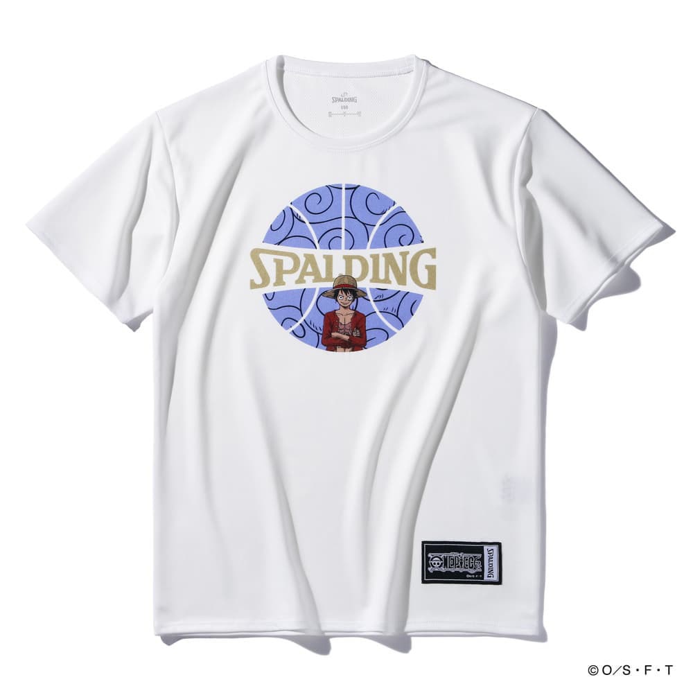 スポルディング（SPALDING）（キッズ）ジュニア Tシャツ ONE PIECEゴムゴムの実 ボールプリント SJT25157PWH