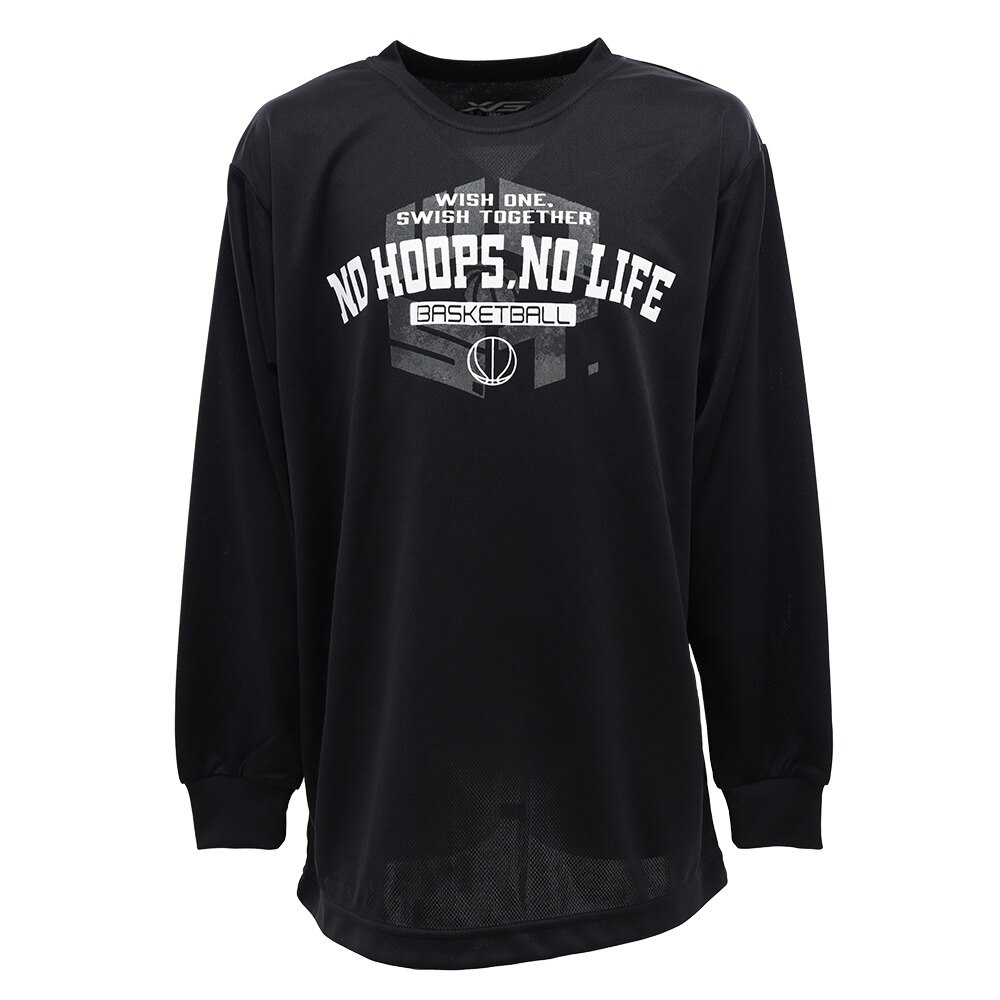 Ｔシャツ ジュニア 長袖 ドライ 吸汗速乾 No hoops no life 751G9ES6640 【バスケットボール ウェア】