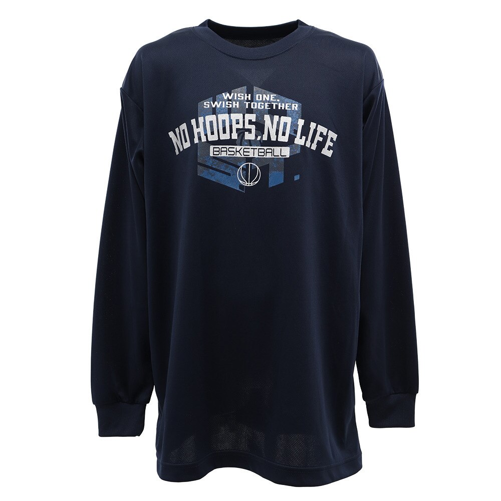  Ｔシャツ ジュニア 長袖 ドライ 吸汗速乾 No hoops no life 751G9ES6640 【バスケットボール ウェア】