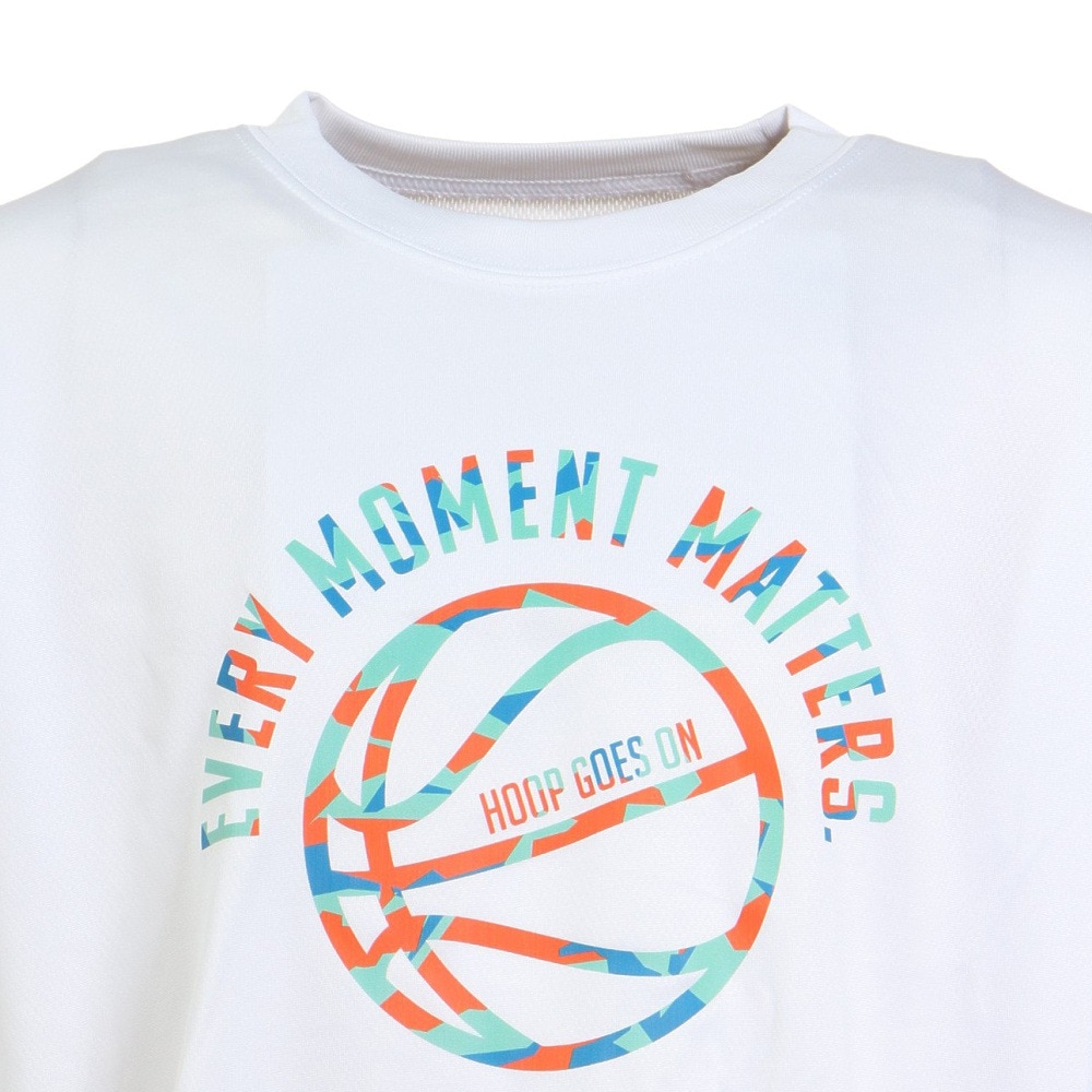 エックスティーエス（XTS）（キッズ）バスケットボールウェア  ロンＴ ジュニア ドライプラス メッセージTシャツ 751TS2ES0036 WHT