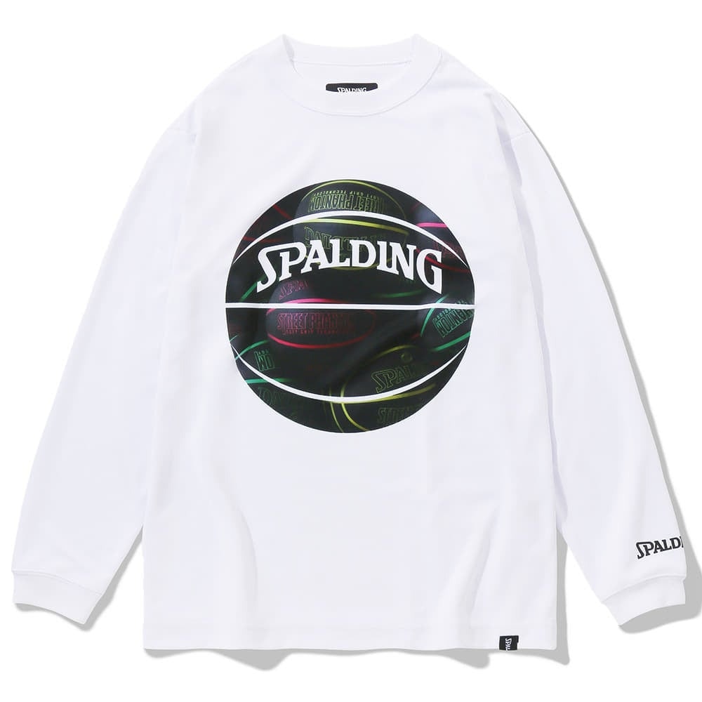 スポルディング（SPALDING）（キッズ）バスケットボールウェア ジュニア ロングスリーブTシャツ ボールプリント SJT23155