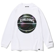 スポルディング(SPALDING)(キッズ)バスケットボールウェア ジュニア ロングスリーブTシャツ ボールプリント SJT23155