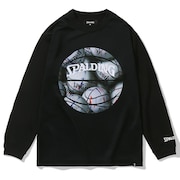 スポルディング（SPALDING）（キッズ）バスケットボールウェア ジュニア ロングスリーブTシャツ ボールプリント SJT23155BW