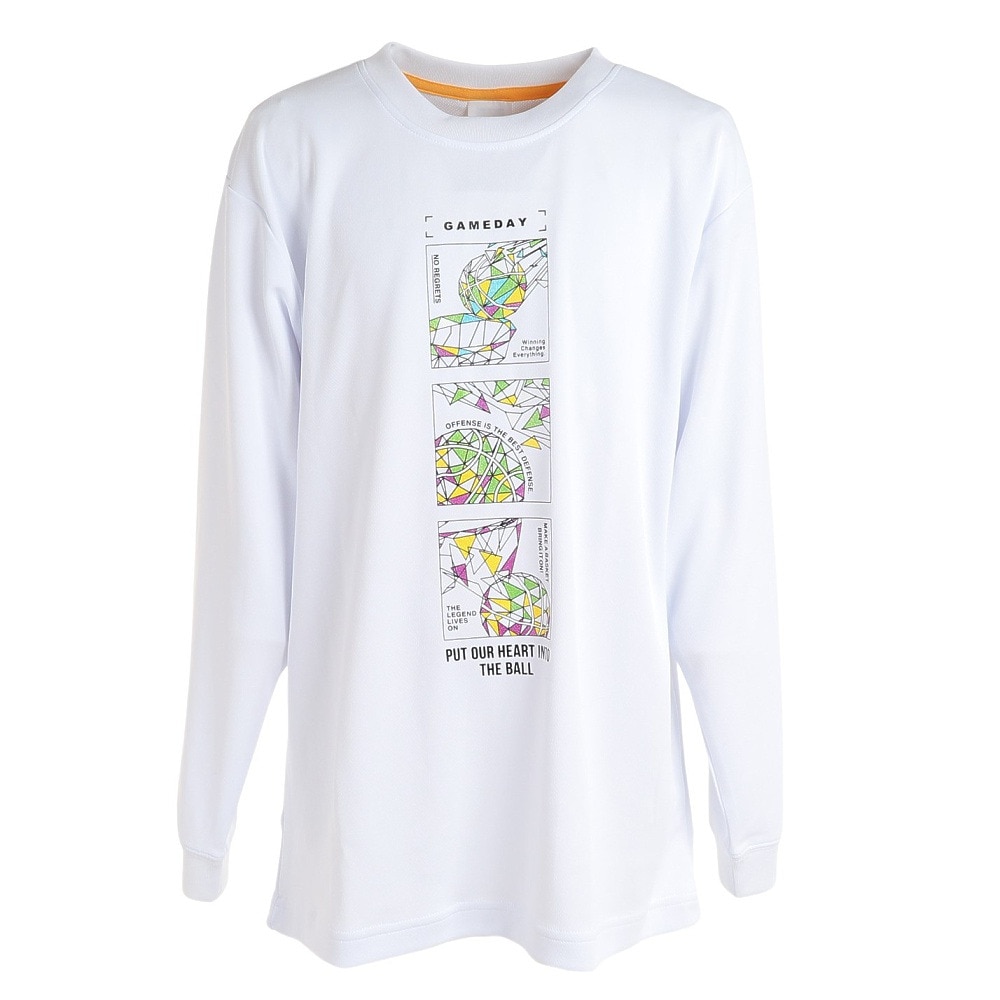 コンバース（CONVERSE）（キッズ）バスケットボールウェア ジュニアプリントロングスリーブシャツ CB432355L-1100 速乾