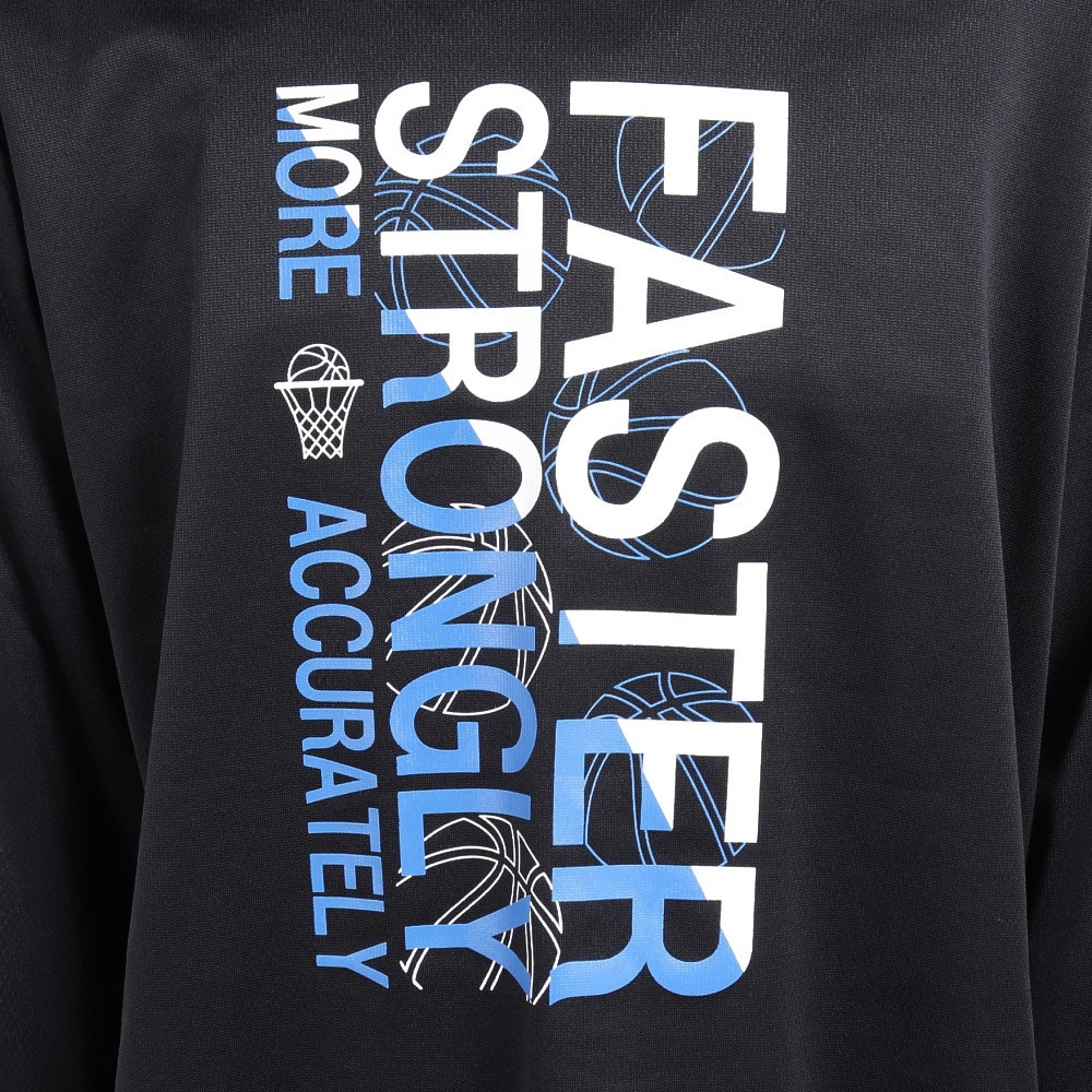 エックスティーエス（XTS）（キッズ）バスケットボールウェア ジュニア ドライプラス 長袖メッセージTシャツ 751TS3ES0043BLK 速乾