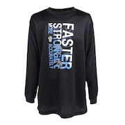 (キッズ)バスケットボールウェア ジュニア ドライプラス 長袖メッセージTシャツ 751TS3ES0043BLK 速乾