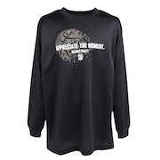 (キッズ)バスケットボールウェア ジュニア ドライプラス 長袖メッセージTシャツ 751TS3ES0045BLK 速乾