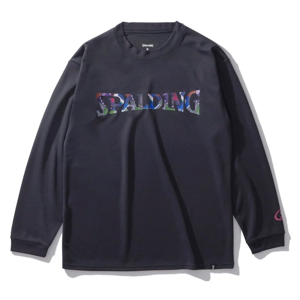 スポルディング（SPALDING）（キッズ）バスケットボールウェア ジュニア 長袖 Tシャツ ジオメトリック ロゴ SJT24157BK