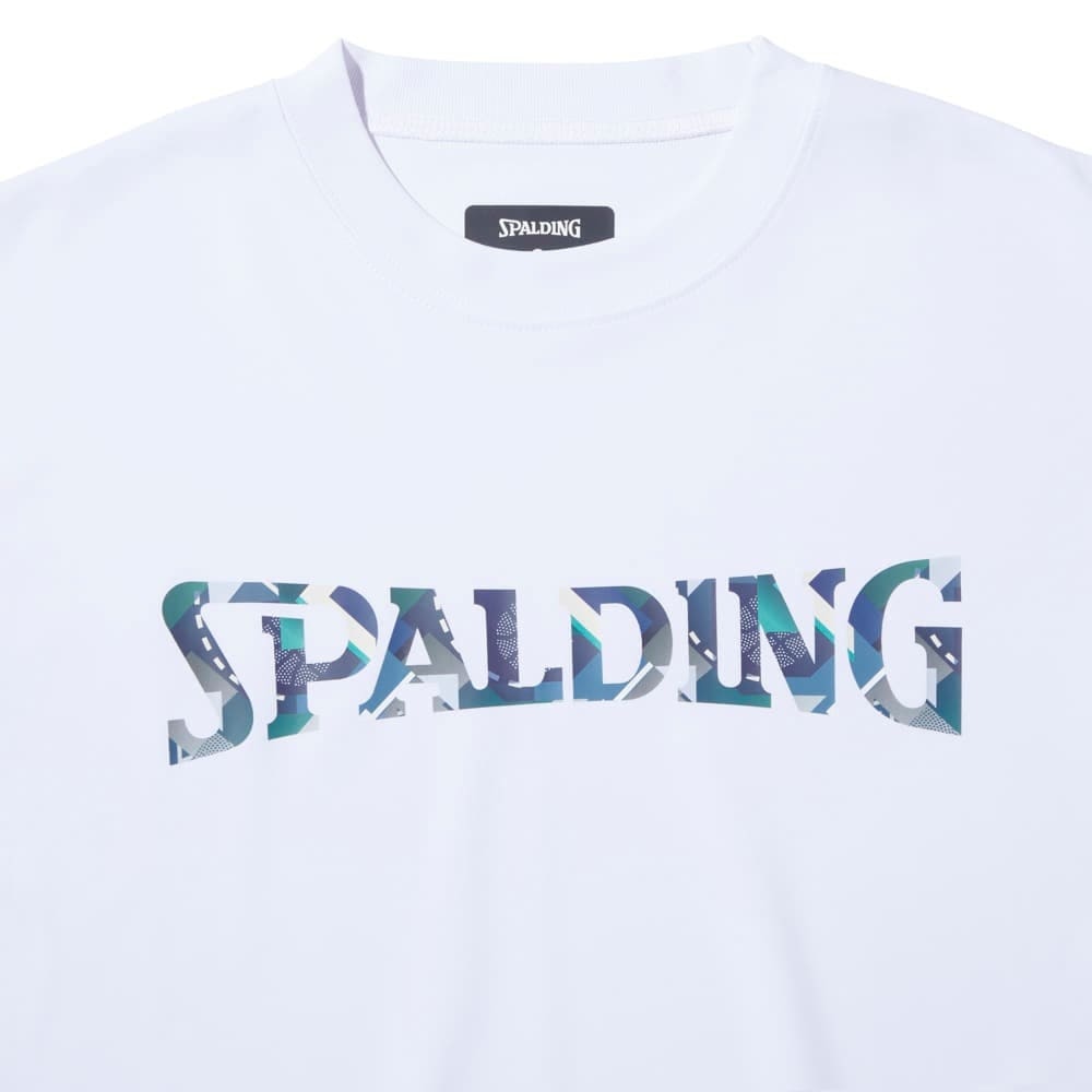 スポルディング（SPALDING）（キッズ）バスケットボールウェア ジュニア 長袖 Tシャツ ジオメトリック ロゴ SJT24157WH