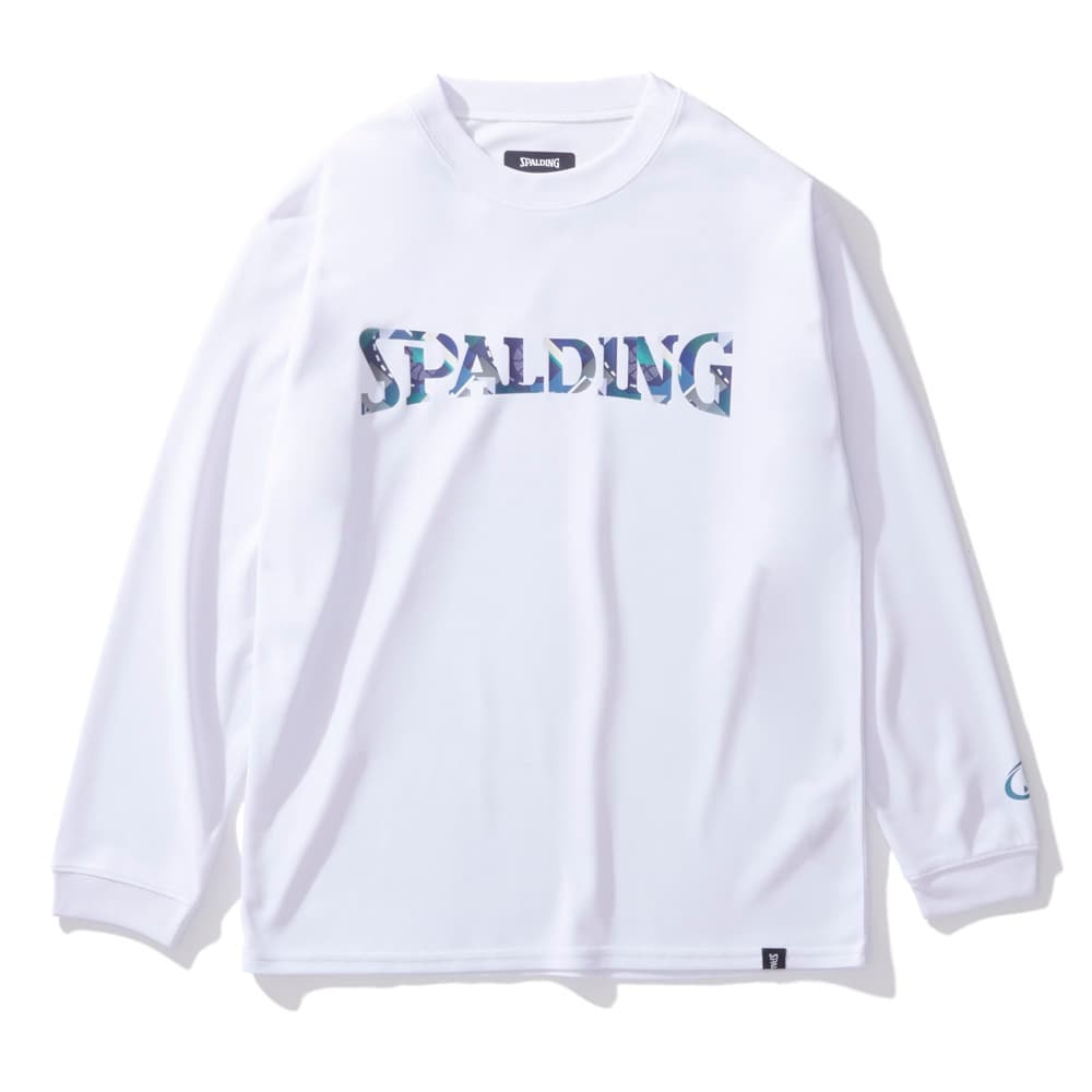 スポルディング（SPALDING）（キッズ）バスケットボールウェア ジュニア 長袖 Tシャツ ジオメトリック ロゴ SJT24157WH
