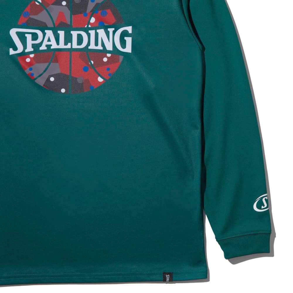 スポルディング（SPALDING）（キッズ）バスケットボールウェア ジュニア 長袖 Tシャツ ポルカドット カモ ボールプリント SJT24160SP
