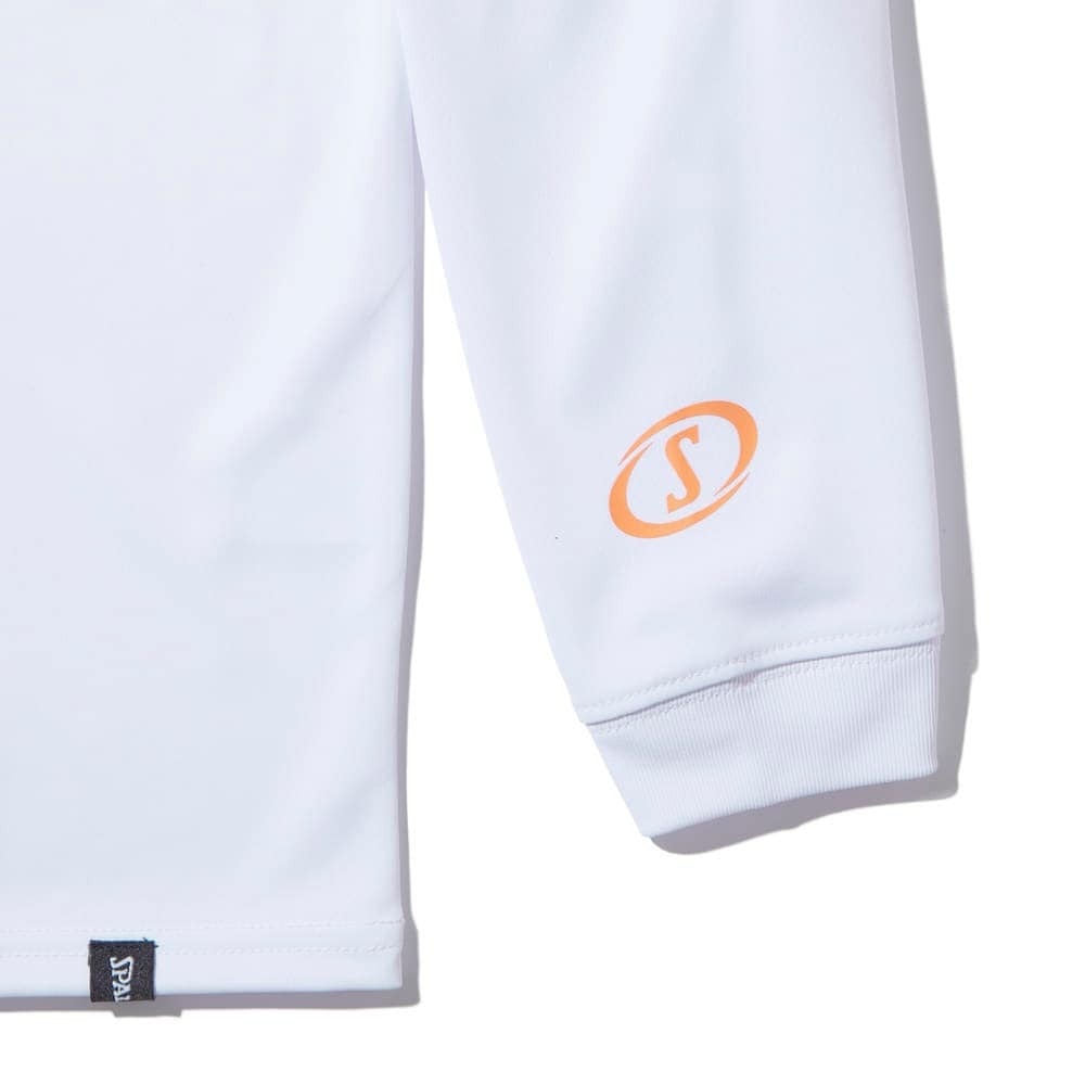 スポルディング（SPALDING）（キッズ）バスケットボールウェア ジュニア 長袖 Tシャツ ポルカドット カモ ボールプリント SJT24160WH