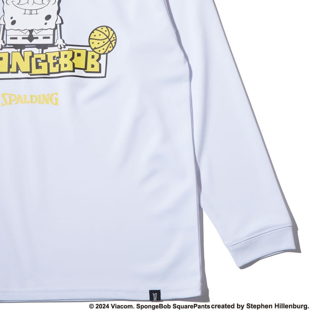 スポルディング（SPALDING）（キッズ）バスケットボールウェア ジュニア 長袖 Tシャツ スポンジ・ボブ イエロー SJT24164SWH