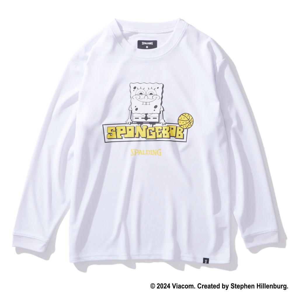 スポルディング（SPALDING）（キッズ）バスケットボールウェア ジュニア 長袖 Tシャツ スポンジ・ボブ イエロー SJT24164SWH