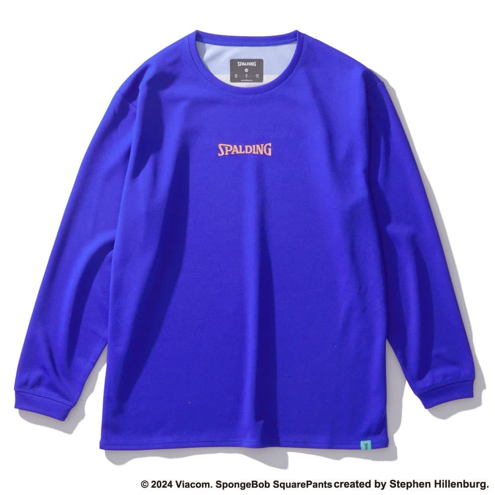 スポルディング（SPALDING）（キッズ）バスケットボールウェア ジュニア 長袖 Tシャツ スポンジ・ボブ ビッグフェイス SJT24169SDS