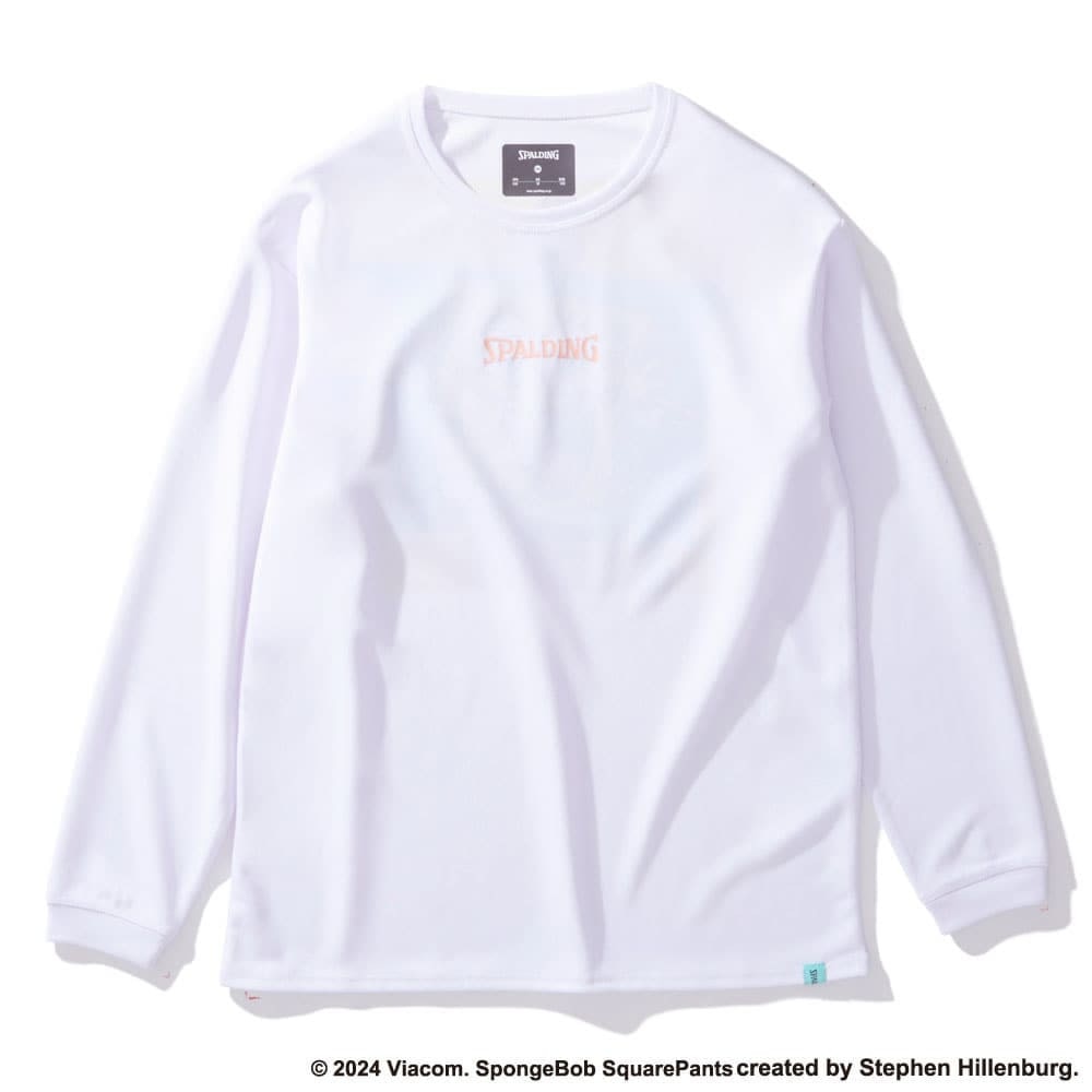スポルディング（SPALDING）（キッズ）バスケットボールウェア ジュニア 長袖 Tシャツ スポンジ・ボブ ビッグフェイス SJT24169SWH