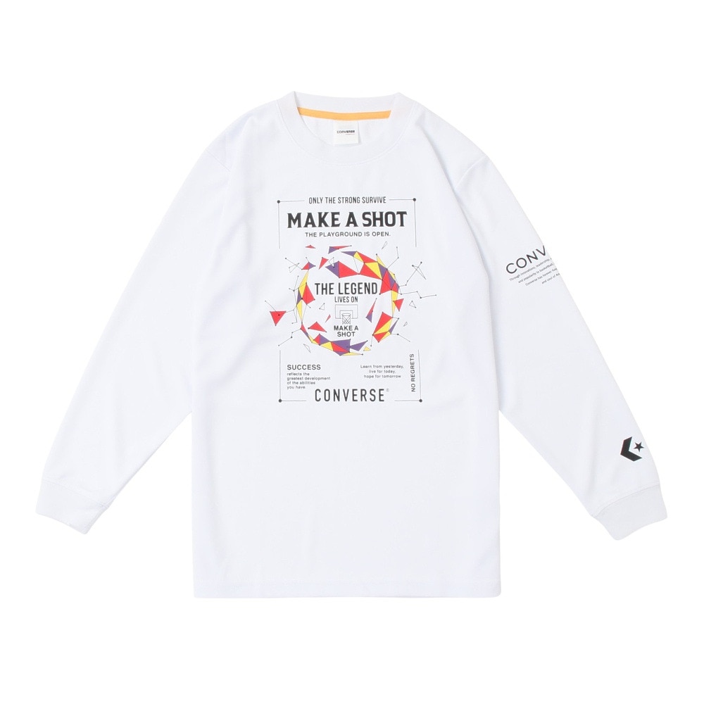 コンバース（CONVERSE）（キッズ）バスケットボールウェア ジュニア プリントロングスリーブシャツ CB442355L-1100