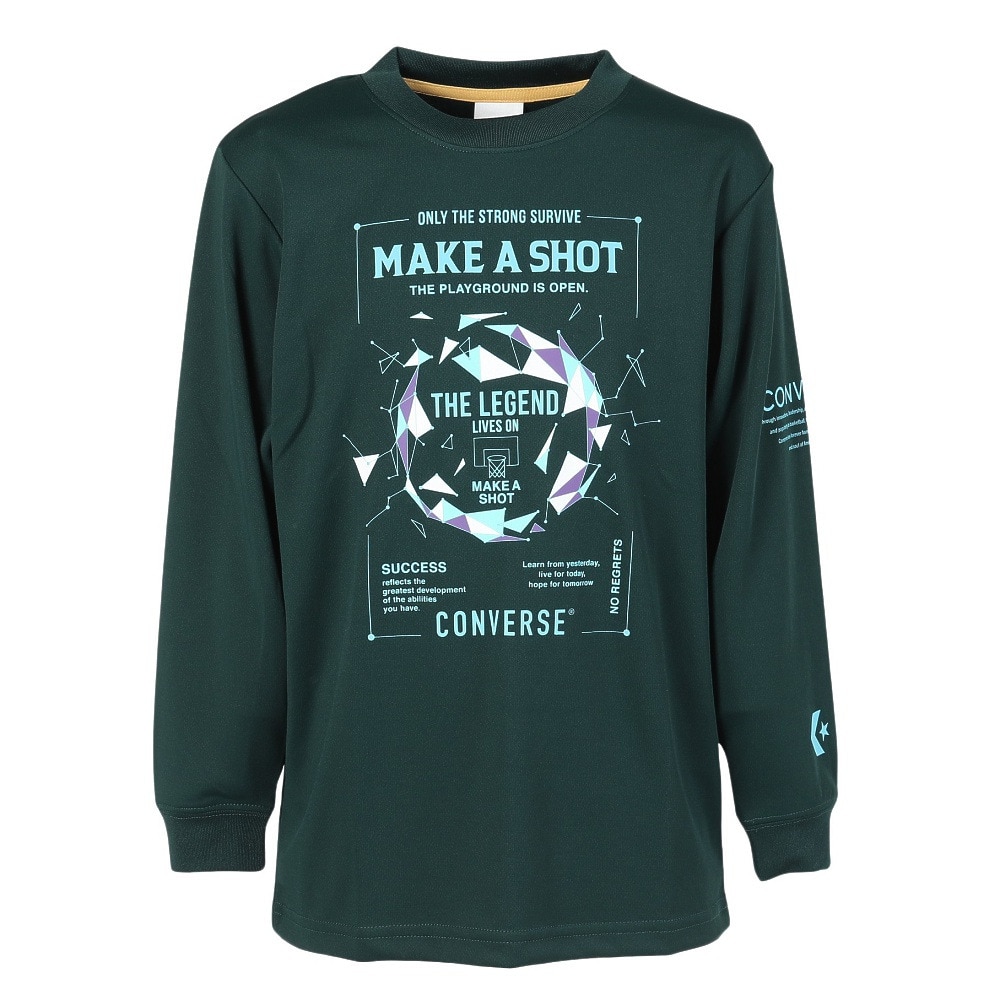 コンバース（CONVERSE）（キッズ）バスケットボールウェア ジュニア プリントロングスリーブシャツ CB442355L-4700