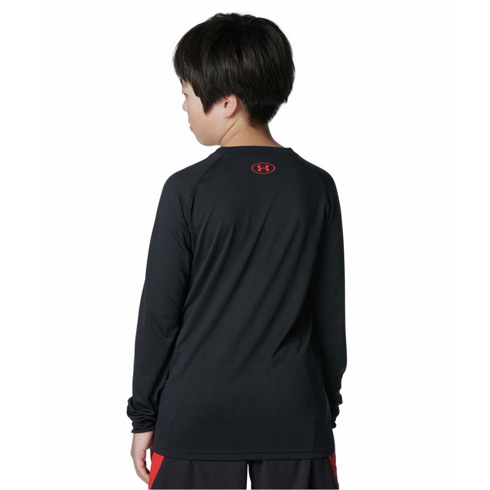 アンダーアーマー（UNDER ARMOUR）（キッズ）バスケットボールウェア ジュニア UAテック ロゴ ロングスリーブ Tシャツ 6007872 001