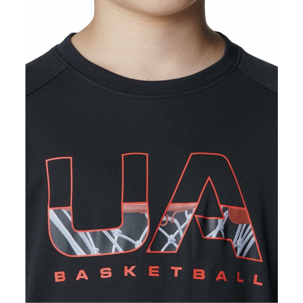 アンダーアーマー（UNDER ARMOUR）（キッズ）バスケットボールウェア ジュニア UAテック ロゴ ロングスリーブ Tシャツ 6007872 001