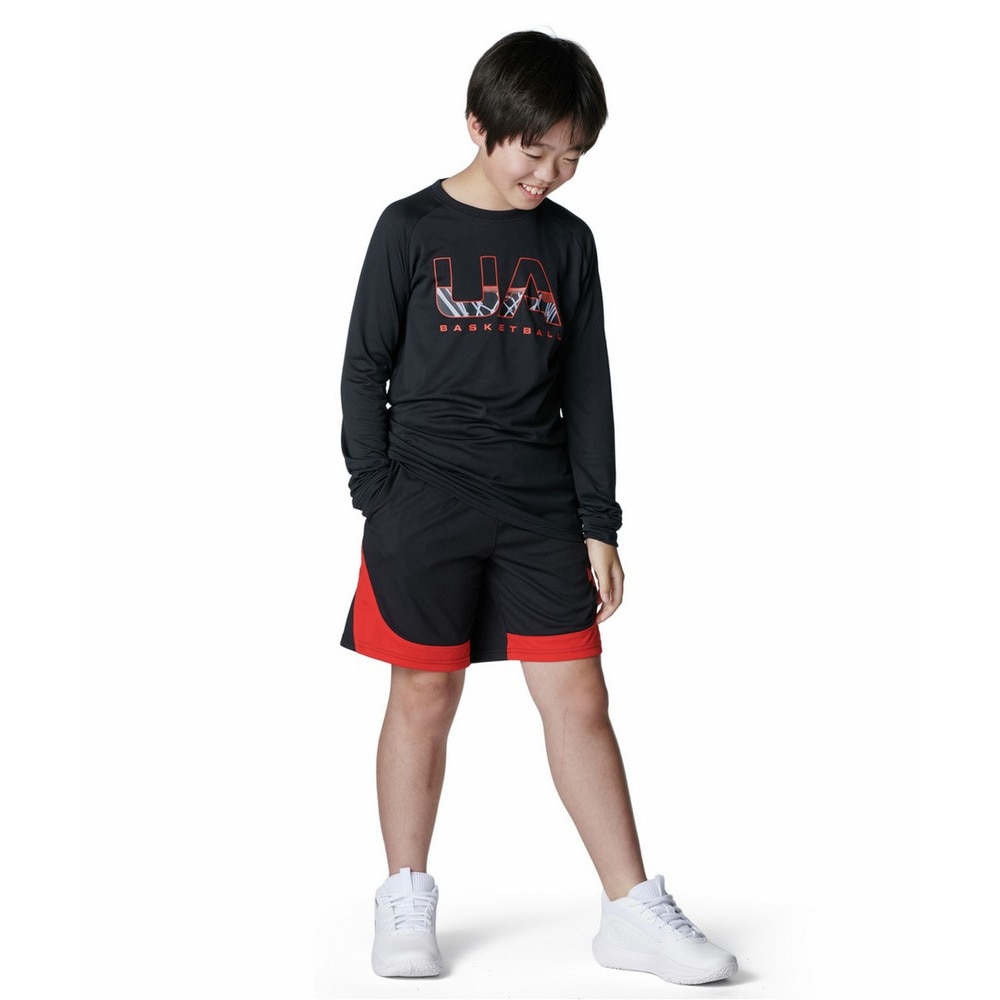 アンダーアーマー（UNDER ARMOUR）（キッズ）バスケットボールウェア ジュニア UAテック ロゴ ロングスリーブ Tシャツ 6007872 001