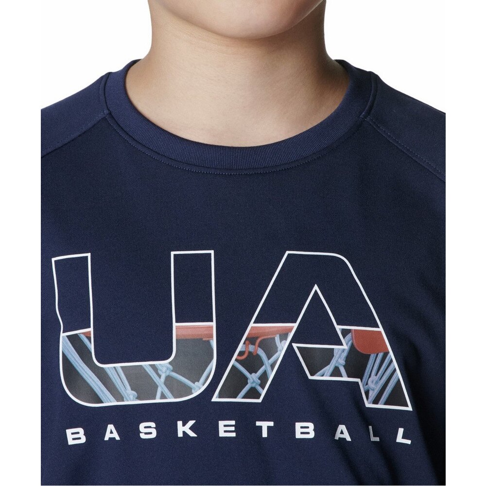 アンダーアーマー（UNDER ARMOUR）（キッズ）バスケットボールウェア ジュニア UAテック ロゴ ロングスリーブ Tシャツ 6007872 410