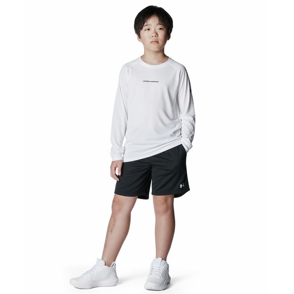 アンダーアーマー（UNDER ARMOUR）（キッズ）バスケットボールウェア ジュニア ロングショット ロングスリーブ Tシャツ 6010340 100