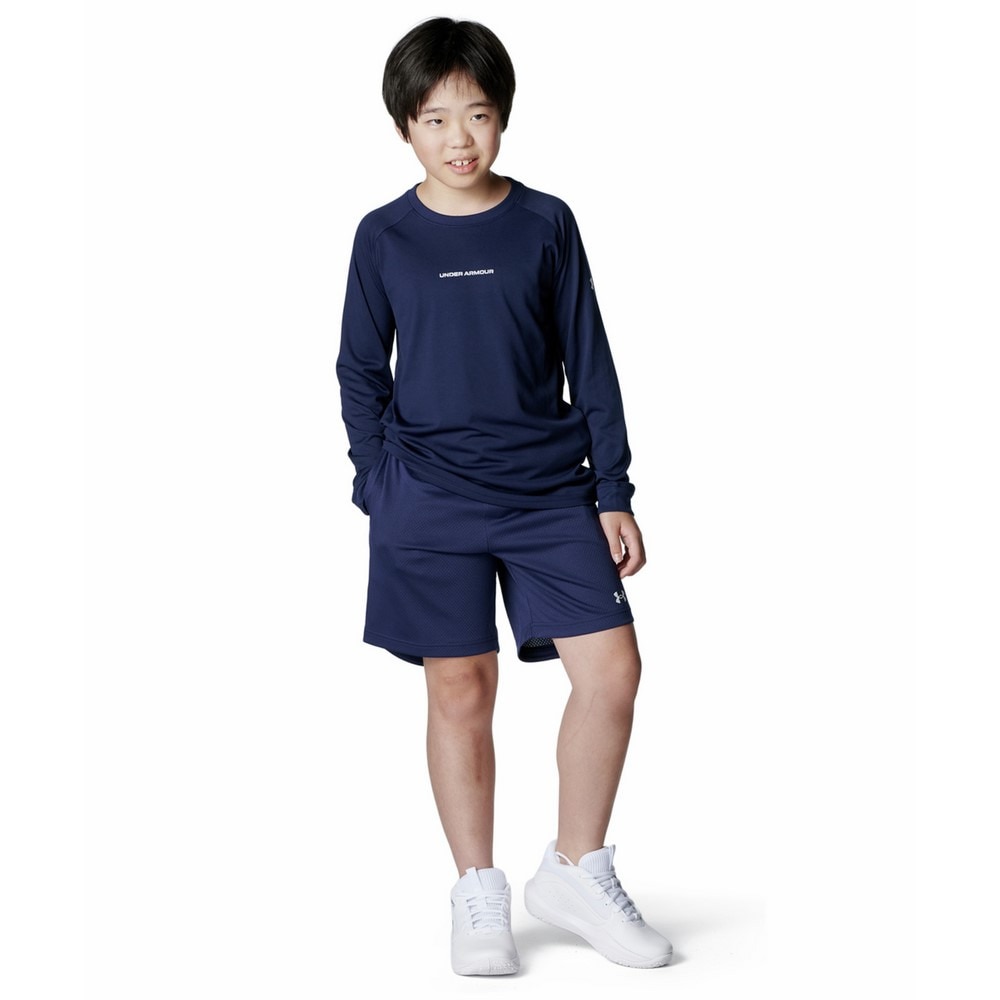 アンダーアーマー（UNDER ARMOUR）（キッズ）バスケットボールウェア ジュニア テック ロングショット ロングスリーブ Tシャツ 6010340 410