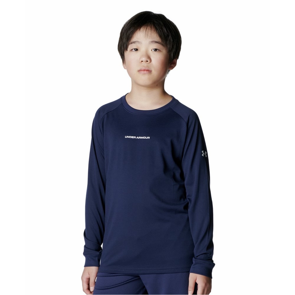 アンダーアーマー（UNDER ARMOUR）（キッズ）バスケットボールウェア ジュニア テック ロングショット ロングスリーブ Tシャツ 6010340 410
