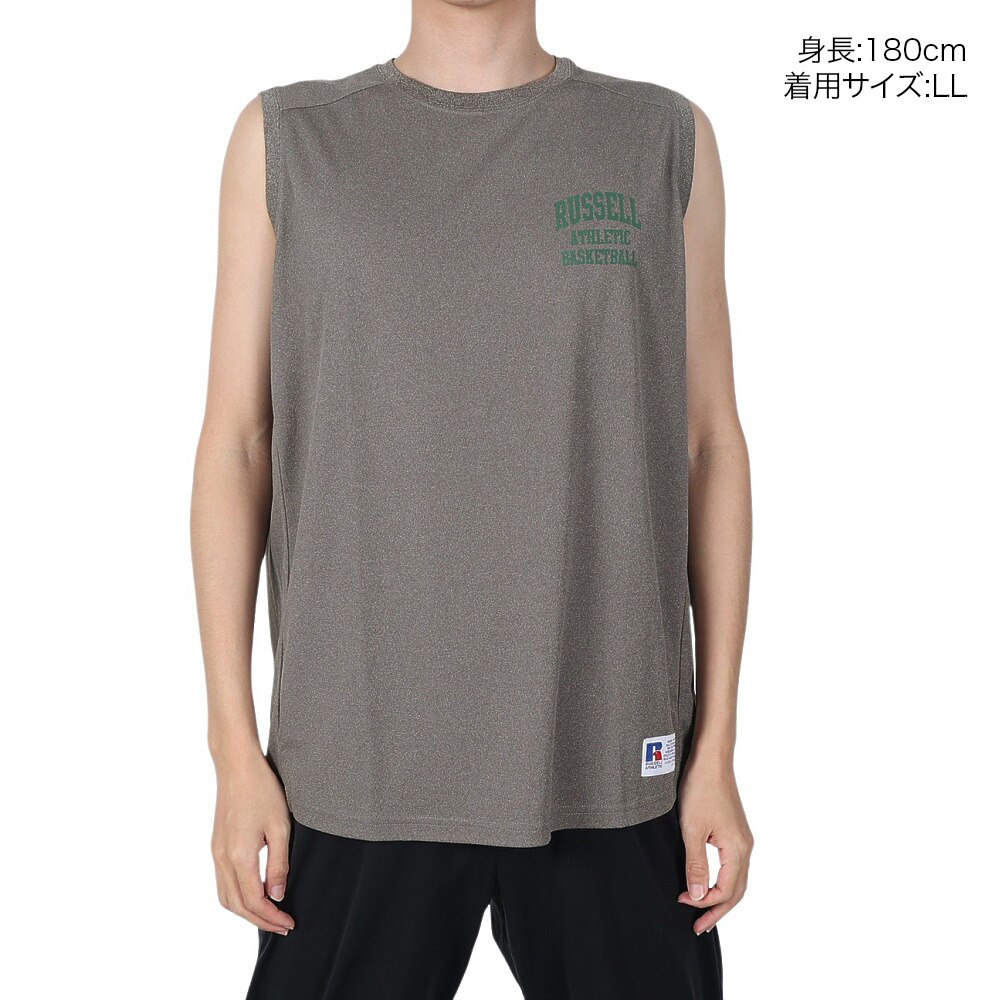 ラッセル（RUSSELL）（メンズ、レディース）DRYPOWER 冷感ノースリーブ RBBM21S003 MGRY