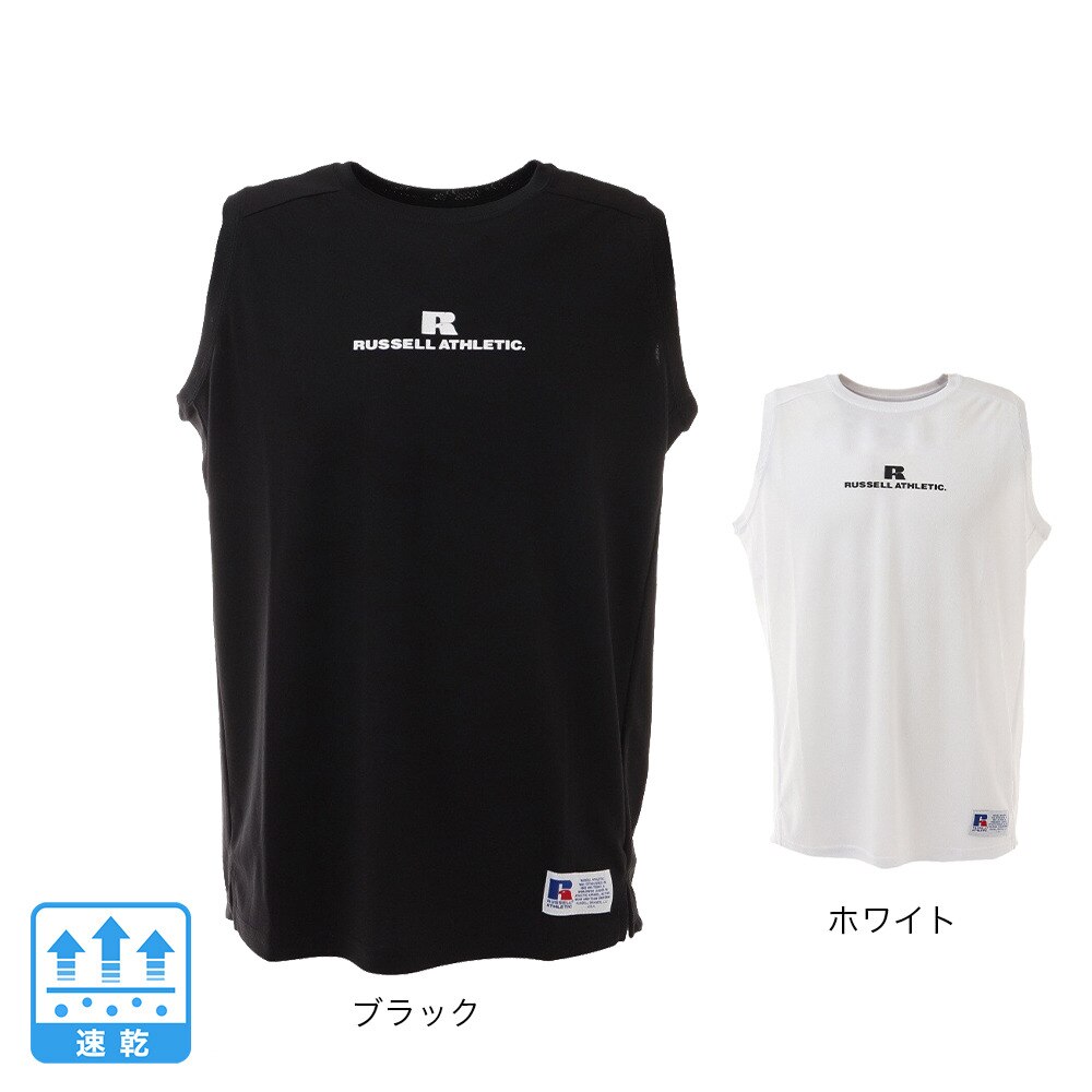 ラッセル（RUSSELL）（メンズ、レディース）DRYPOWER 冷感ノースリーブ RBBM21S004 BLK