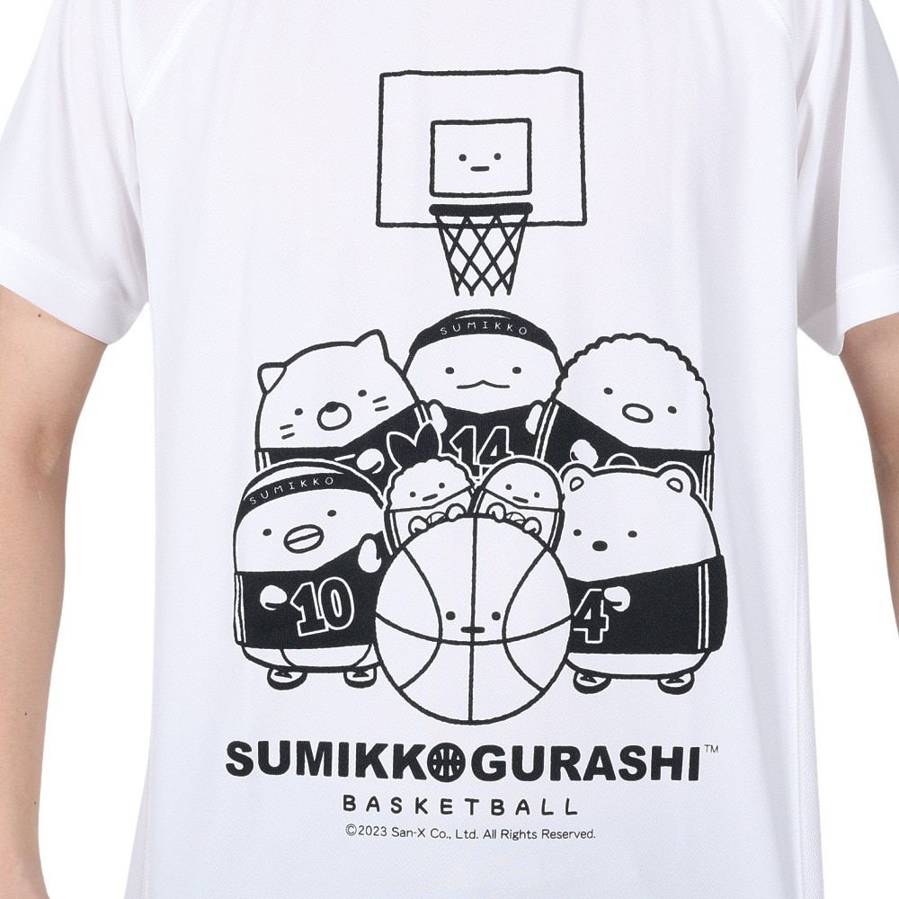ファイテン（PHITEN）（メンズ、レディース）Tシャツ 半袖 レディース メンズ すみっコぐらし バスケ A 3123JG53600 白 速乾