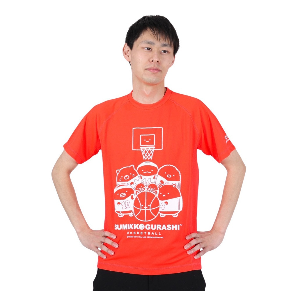 ファイテン（PHITEN）（メンズ、レディース）Tシャツ 半袖 レディース メンズ すみっコぐらし バスケ A 3123JG53700 オレンジ