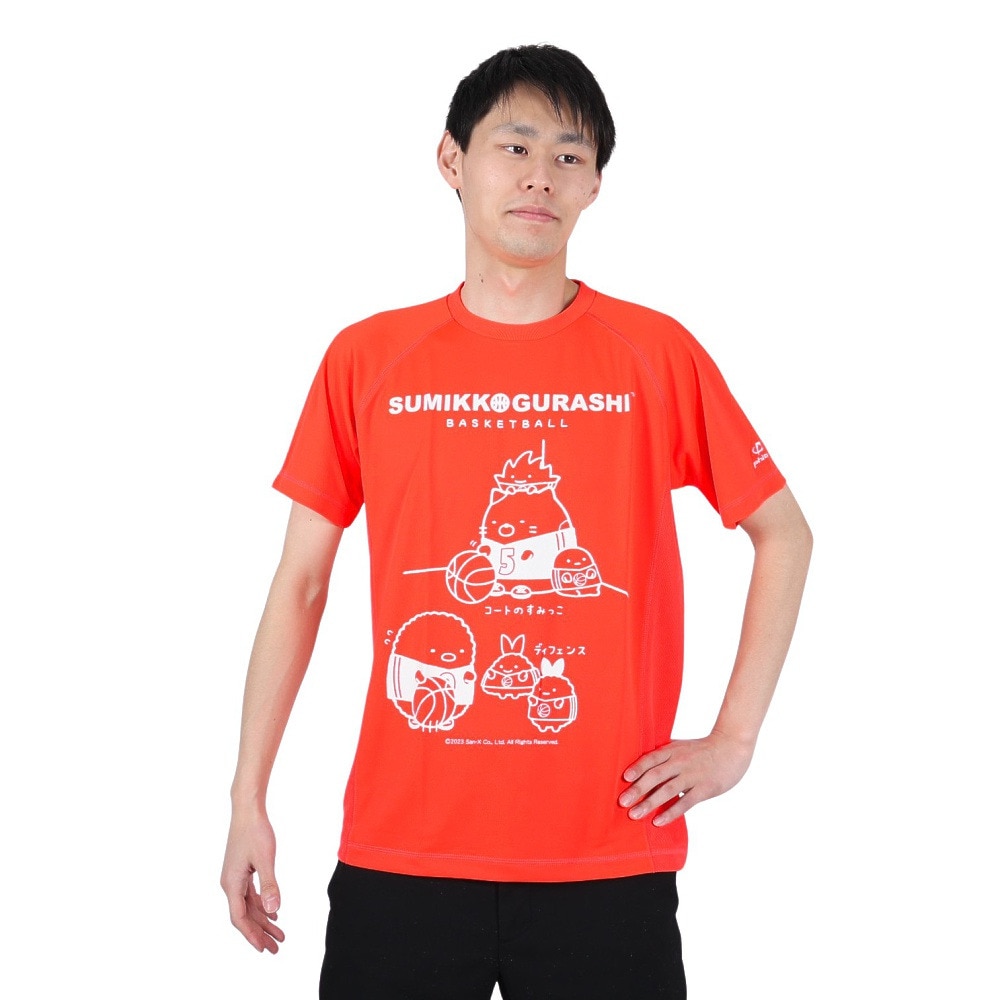 ファイテン（PHITEN）（メンズ、レディース）Tシャツ 半袖 レディース メンズ すみっコぐらし バスケ B 3123JG53710 オレンジ