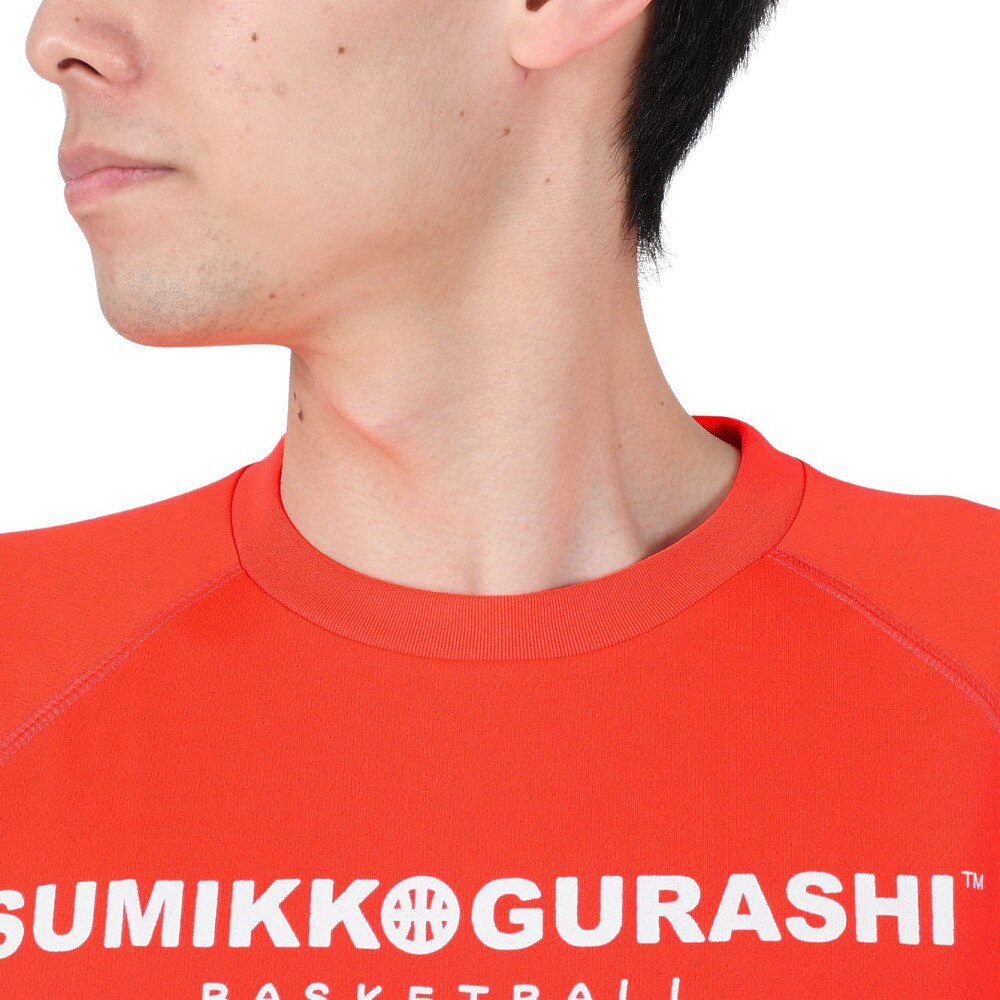 ファイテン（PHITEN）（メンズ、レディース）Tシャツ 半袖 レディース メンズ すみっコぐらし バスケ B 3123JG53710 オレンジ