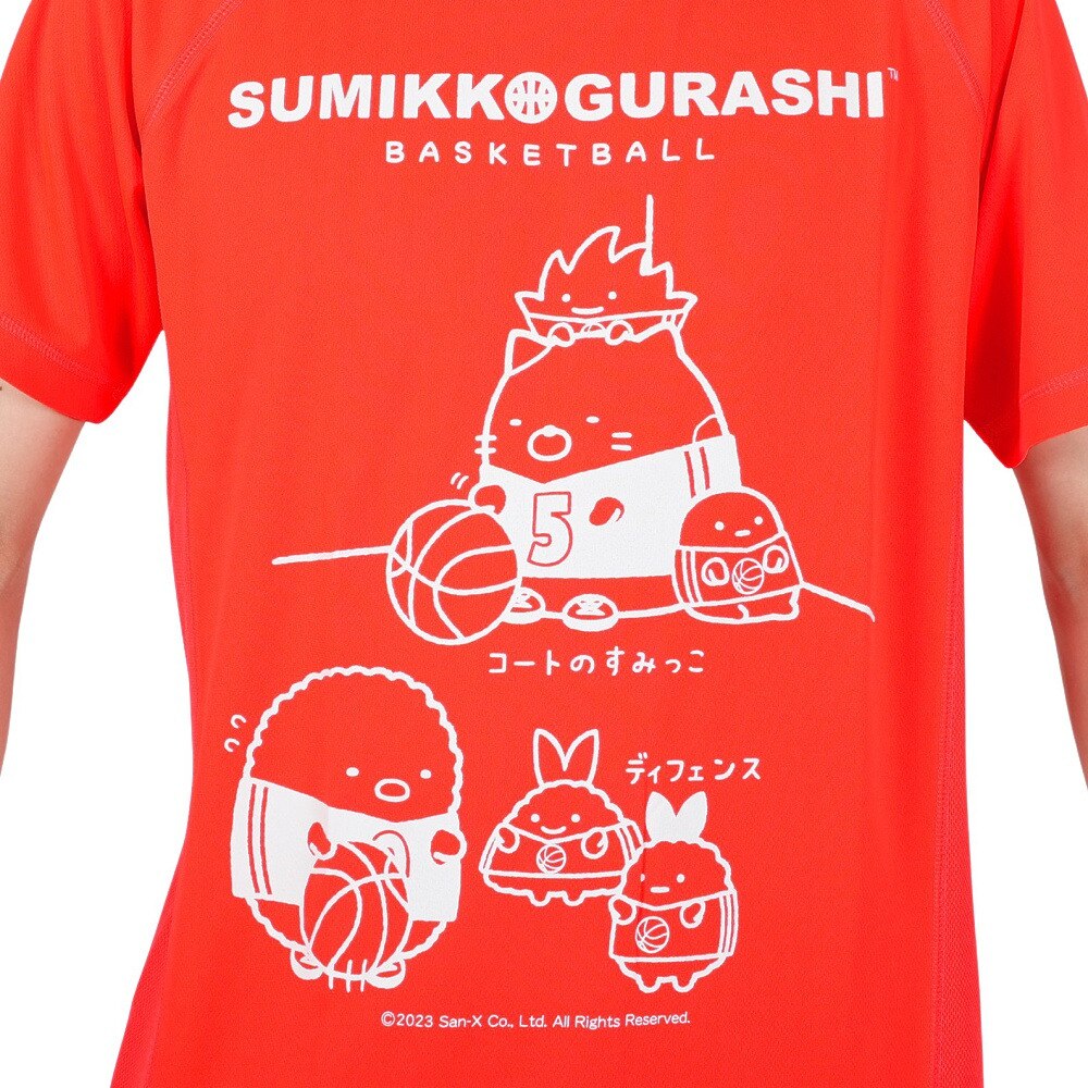 ファイテン（PHITEN）（メンズ、レディース）Tシャツ 半袖 レディース メンズ すみっコぐらし バスケ B 3123JG53710 オレンジ