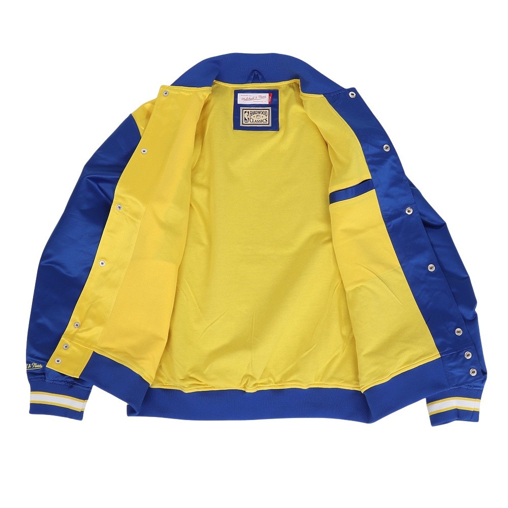 ミッチェルアンドネス（Mitchell&Ness）（メンズ）ライト サテン ジャケット NBA ゴールデンステート ウォリアーズ OJBF5523-GSWROYA