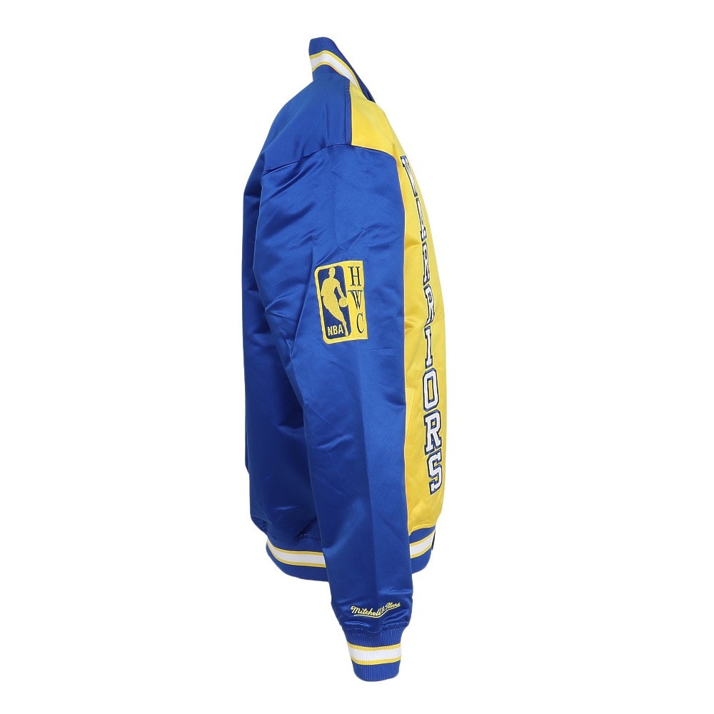 ミッチェルアンドネス（Mitchell&Ness）（メンズ）ライト サテン ジャケット NBA ゴールデンステート ウォリアーズ OJBF5523-GSWROYA