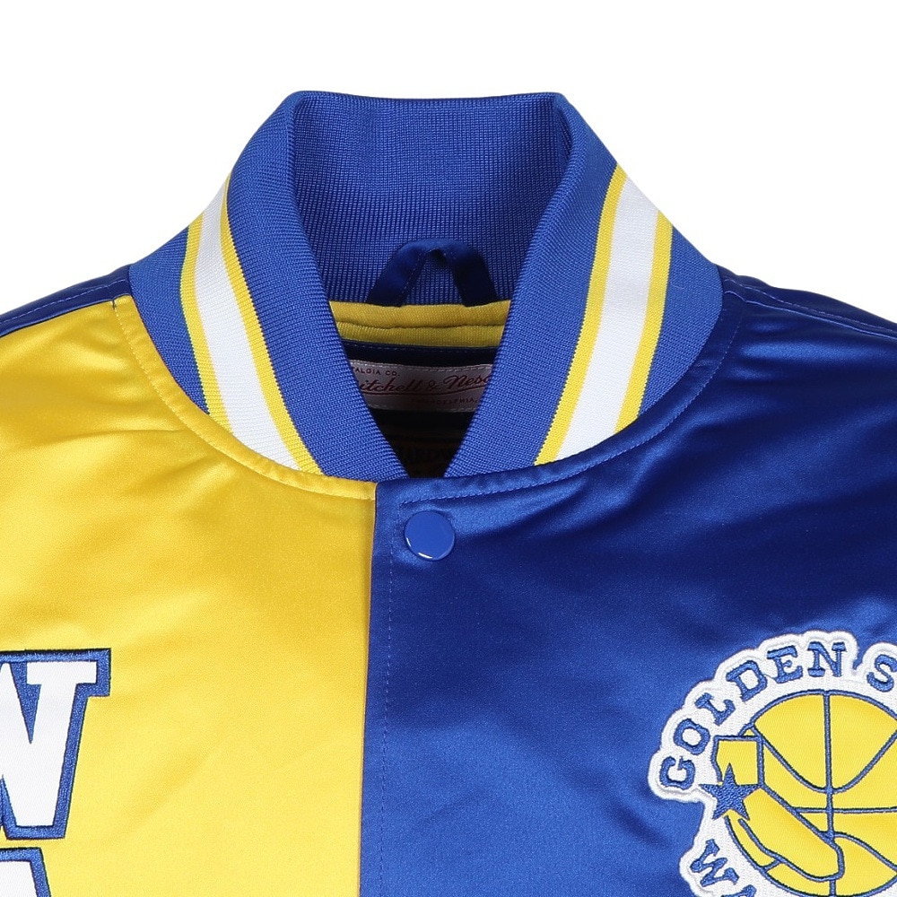 ミッチェルアンドネス（Mitchell&Ness）（メンズ）ライト サテン ジャケット NBA ゴールデンステート ウォリアーズ OJBF5523-GSWROYA